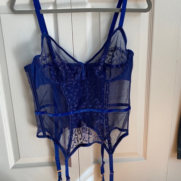 BNWOTSavageXFenty blue corset with sheer panels - Picture 2 of 9